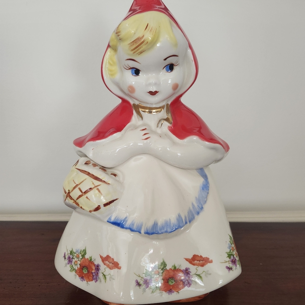 Vintage Little Red Riding Hood 1940s Cookie Jar RARE